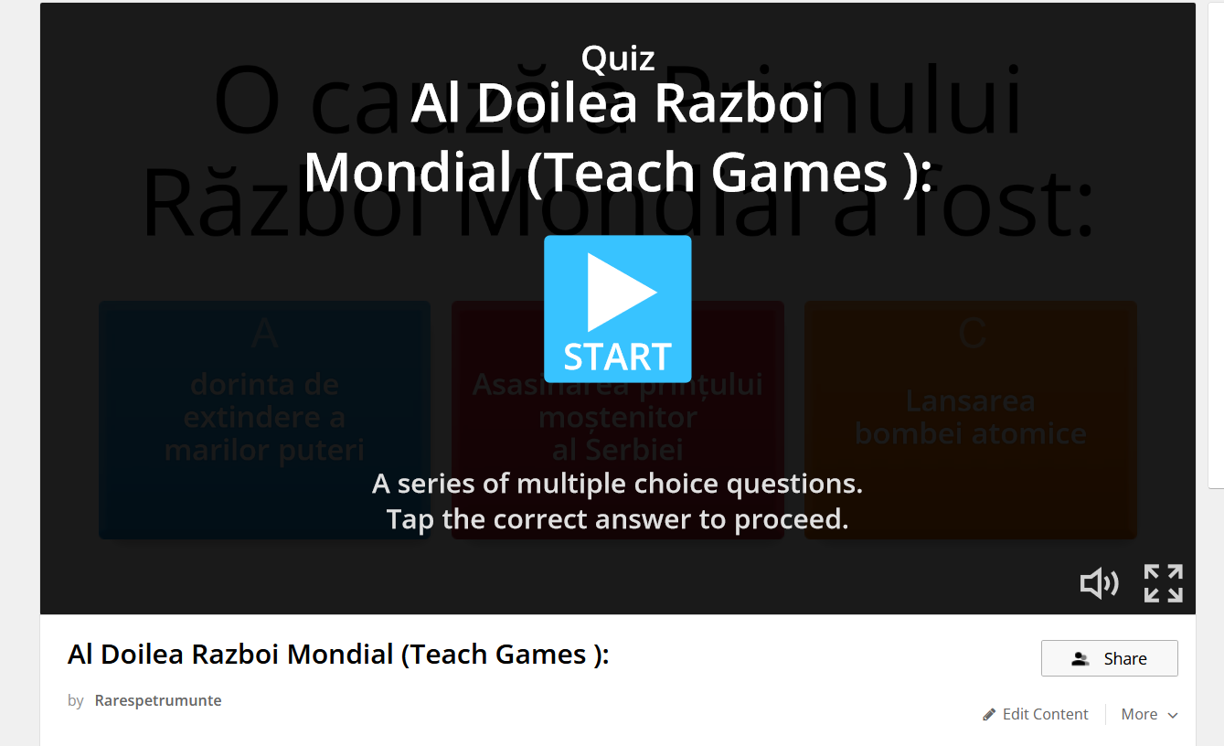 Joc Rares - Al Doilea Razboi Mondial (Teach Games )